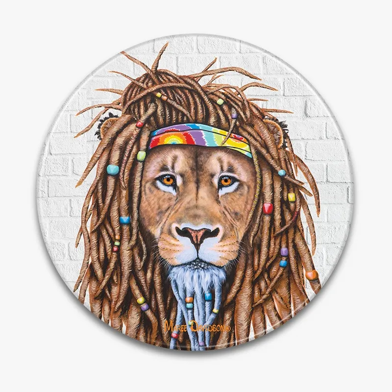 Hippie Lion - Ceramic Trivet - Image 1