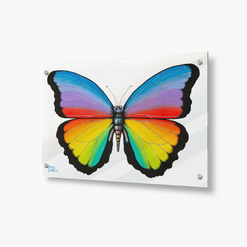 Acrylic-Glass-3.jpg Twiggy the Rainbow Butterfly - Acrylic Glass Panel - Image 1
