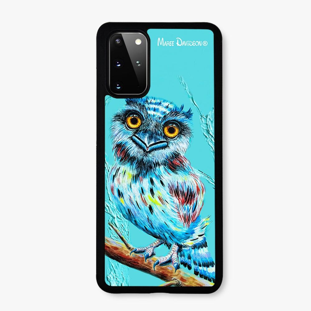 Aqua Tawny Frogmouth Owl - Samsung Case Cover - Image 1
