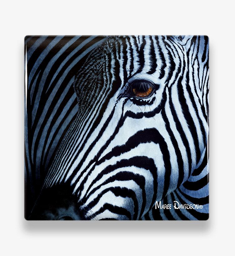 Arbez the Zebra - Ceramic Coaster - Image 1