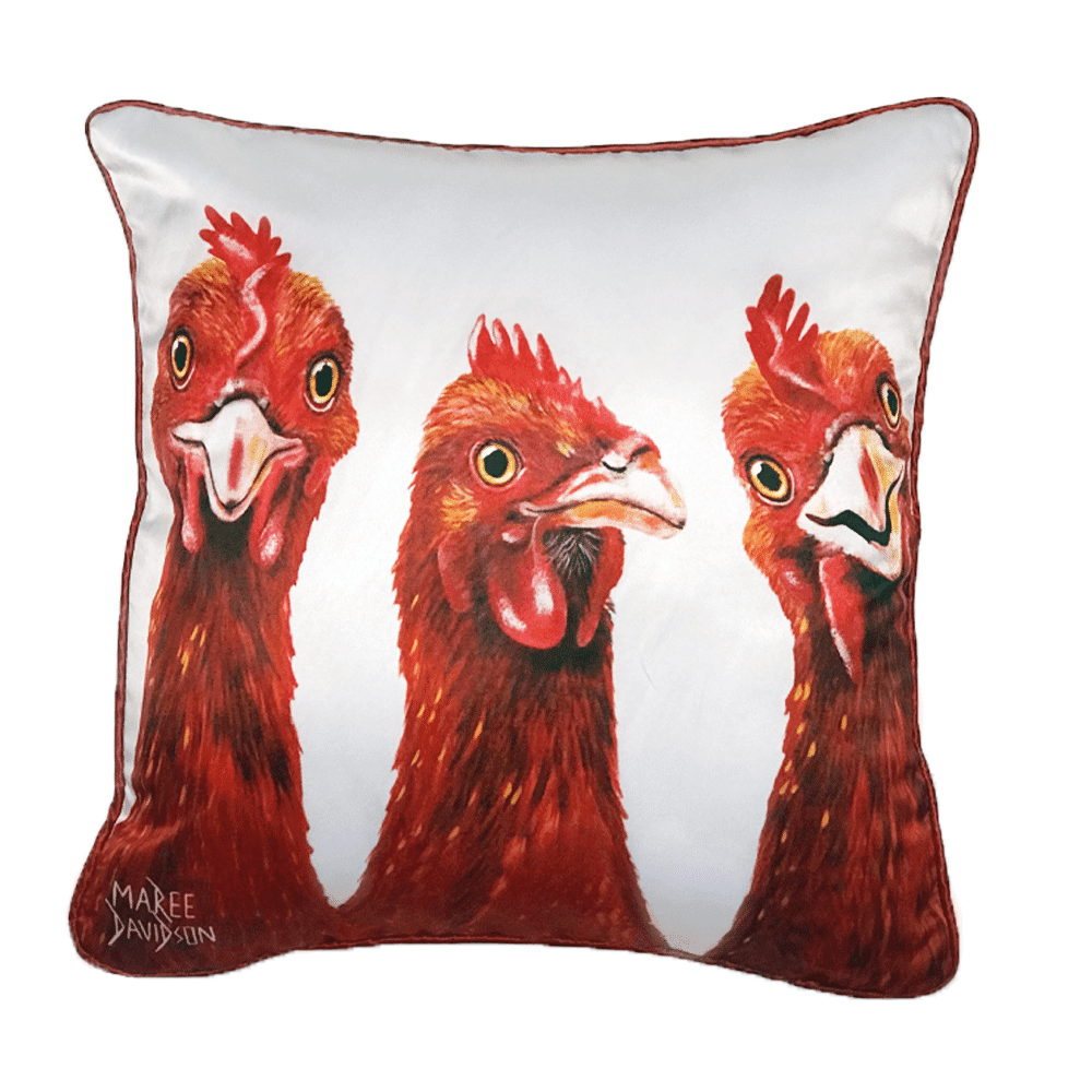 Barnyard Buddies the Hens - Cushion Cover - Image 1