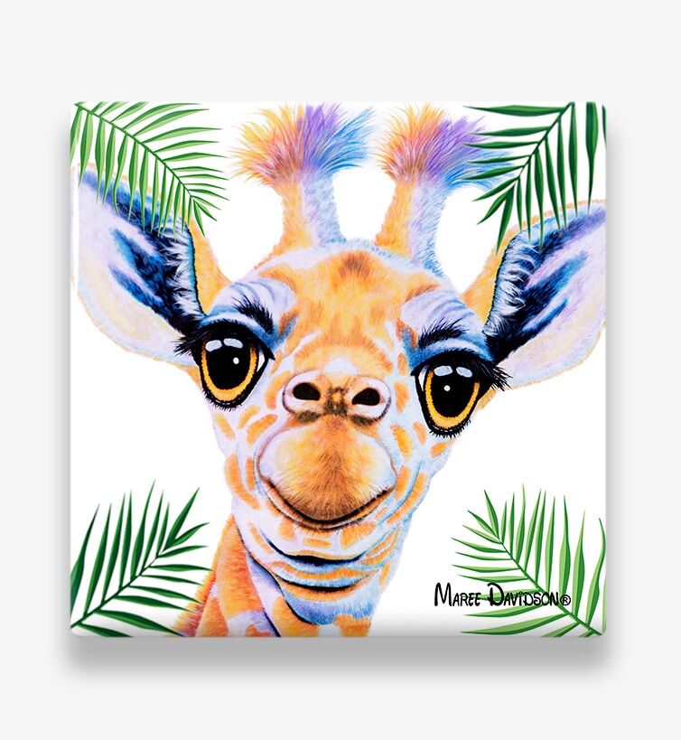 BOBBY-Ceramic-Coaster-Maree-Davidson.jpg Bobby The Baby Giraffe - Ceramic Coaster - Image 1