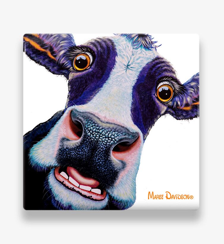 Betsie-Cow-5.jpg Betsie the Cow - Ceramic Coaster - Image 1