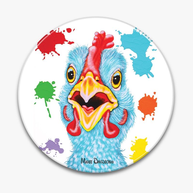 Blue-Chicken-Lenny-2.jpg Lenny the Blue Chicken - Ceramic Trivet - Image 1