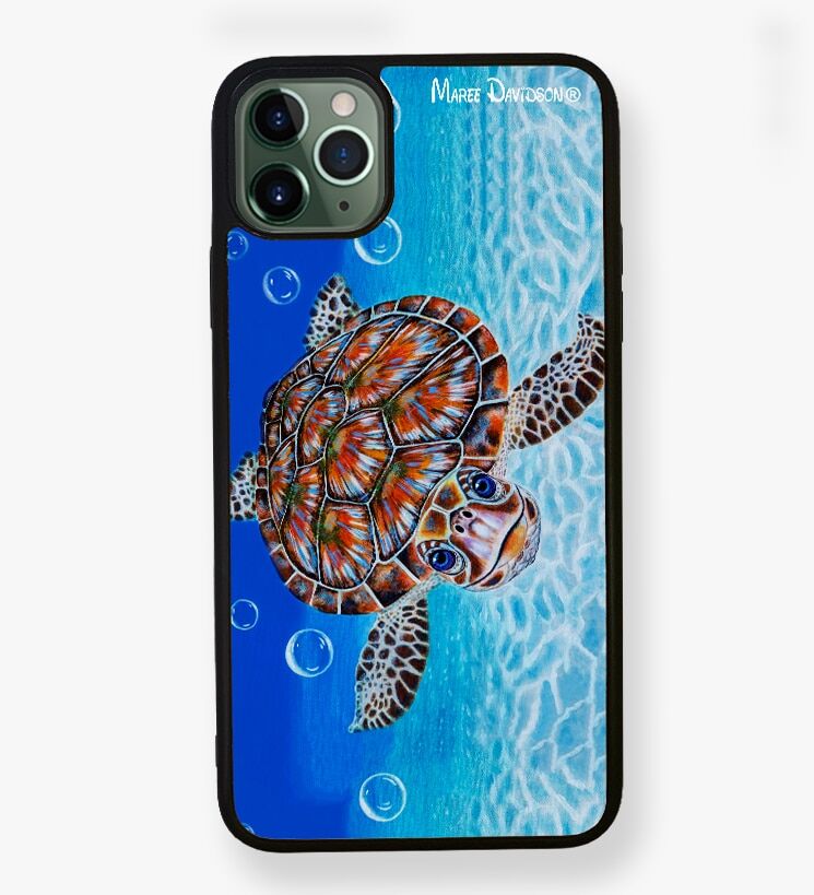 Bubbles-Phone-Case-Maree-Davidson-2.jpg Bubbles the turtle - iPhone Case Cover - Image 1