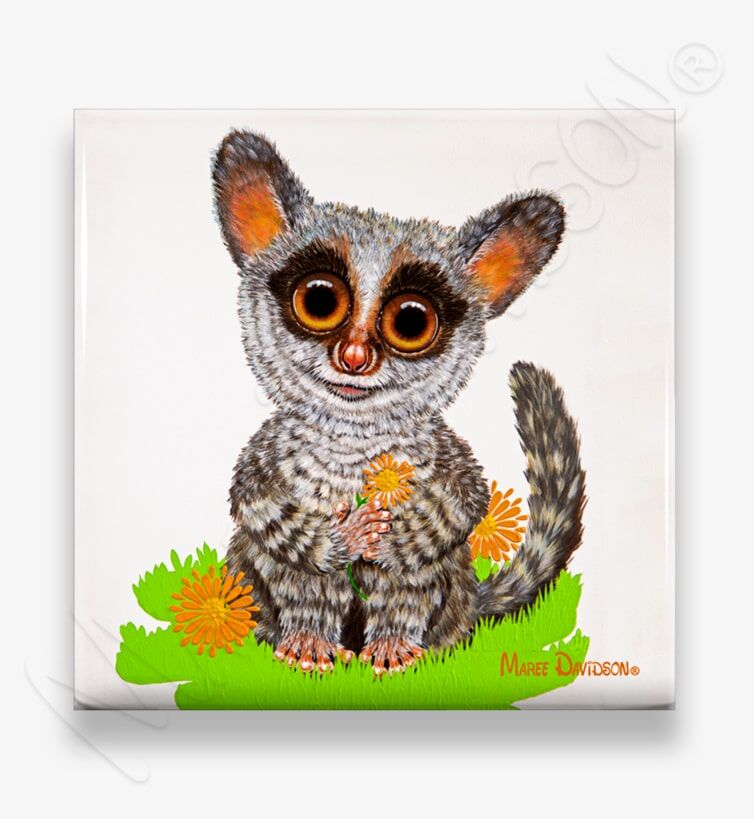 Bush Baby The Possum - Ceramic Coaster - Image 1