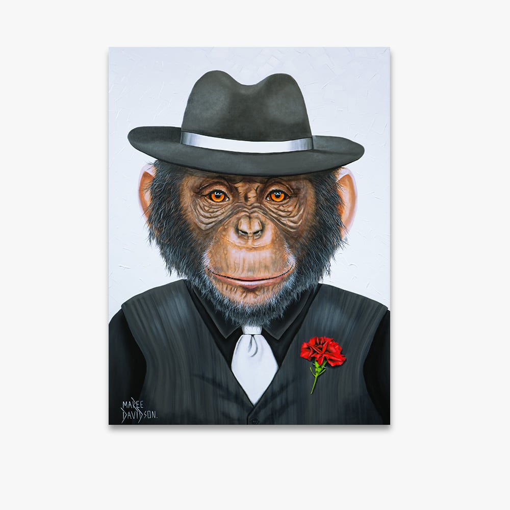 CHIMP-3.jpg Gangster Chimp - Canvas Print - Image 1
