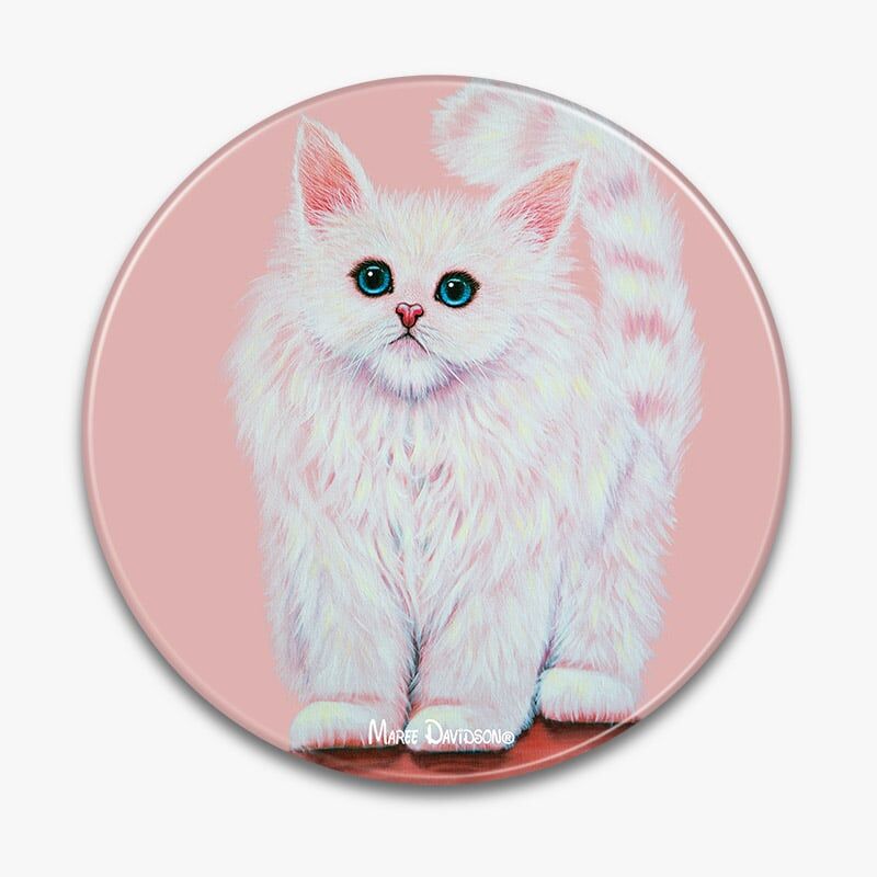 Cashmere Rose Kitten - Ceramic Trivet - Image 1