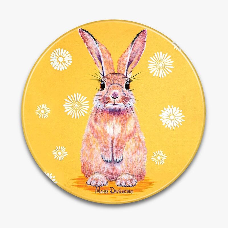 Catch-me-if-you-can-1-1.jpg Catch Me If You Can the Rabbit - Ceramic Trivet - Image 1