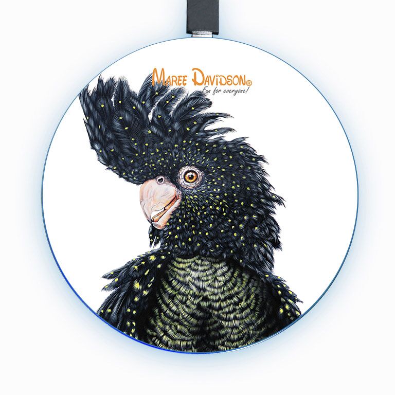 Luna the Black Cockatoo - Wireless Phone Charges - Image 1