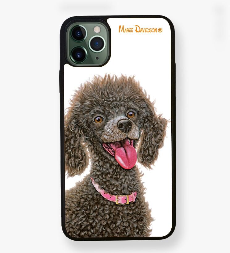 Chocolate Poodle Dog - iPhone Case Cover - Image 1