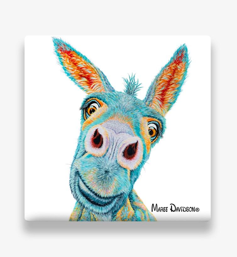 Coaster-1.jpg Frankie the Donkey - Ceramic Coaster - Image 1