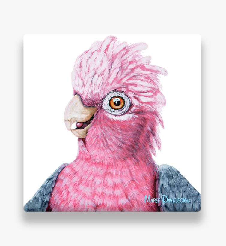 Dixie the Galah Bird - Ceramic Coaster - Image 1