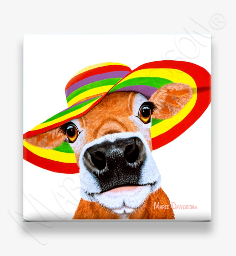 Cupcake-the-Cow-Ceramic-Coasters-Multiple-Maree-Davidson.jpg Cupcake The Cow - Ceramic Coaster - Image 1