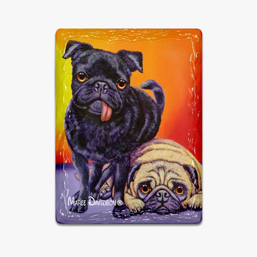Double Trouble the Pug Dogs - Ceramic Magnets - Image 1