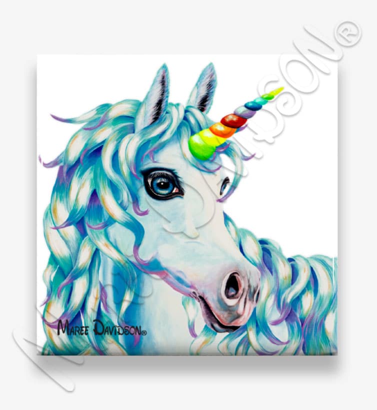 Dream-and-Believe-Ceramic-Coaster-Maree-Davidson.jpg Dream and Believe The Unicorn - Ceramic Coaster - Image 1