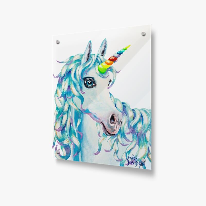 Dream and Believe The Unicorn - Acrylic Glass Panel - Image 1