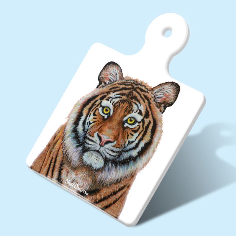 Eye of the Tiger - Ceramic Square Trivet with Handle - Image 1