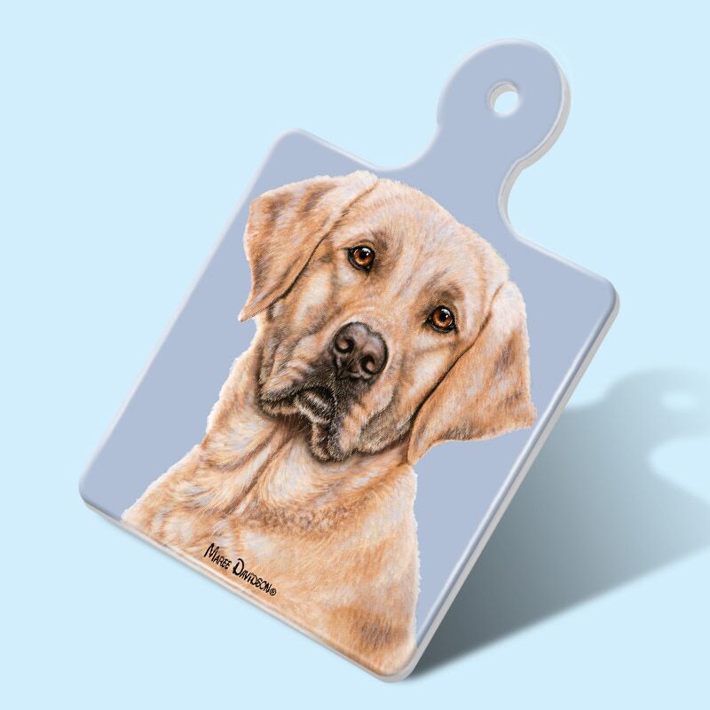 Mason the Golden Labrador - Ceramic Square Trivet with Handle - Image 1