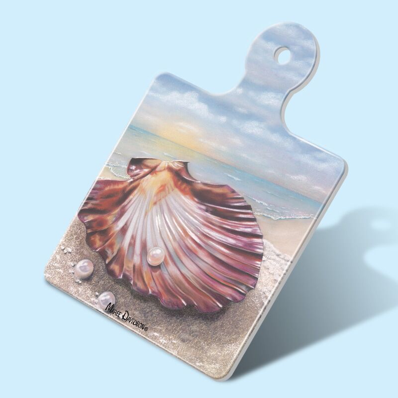 Gifts Of the Sea Seashell - Ceramic Square Trivet With Handle - Image 1