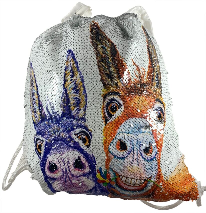 Happy Forever Donkeys - sequin bags - Image 1