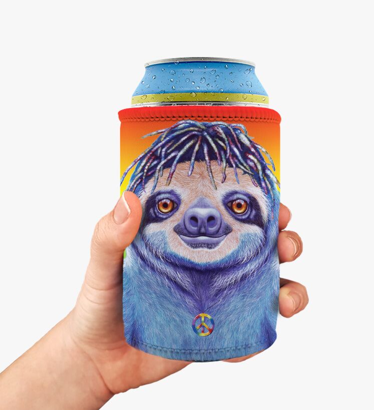 Hippie Sloth - Stubby Holder - Image 1
