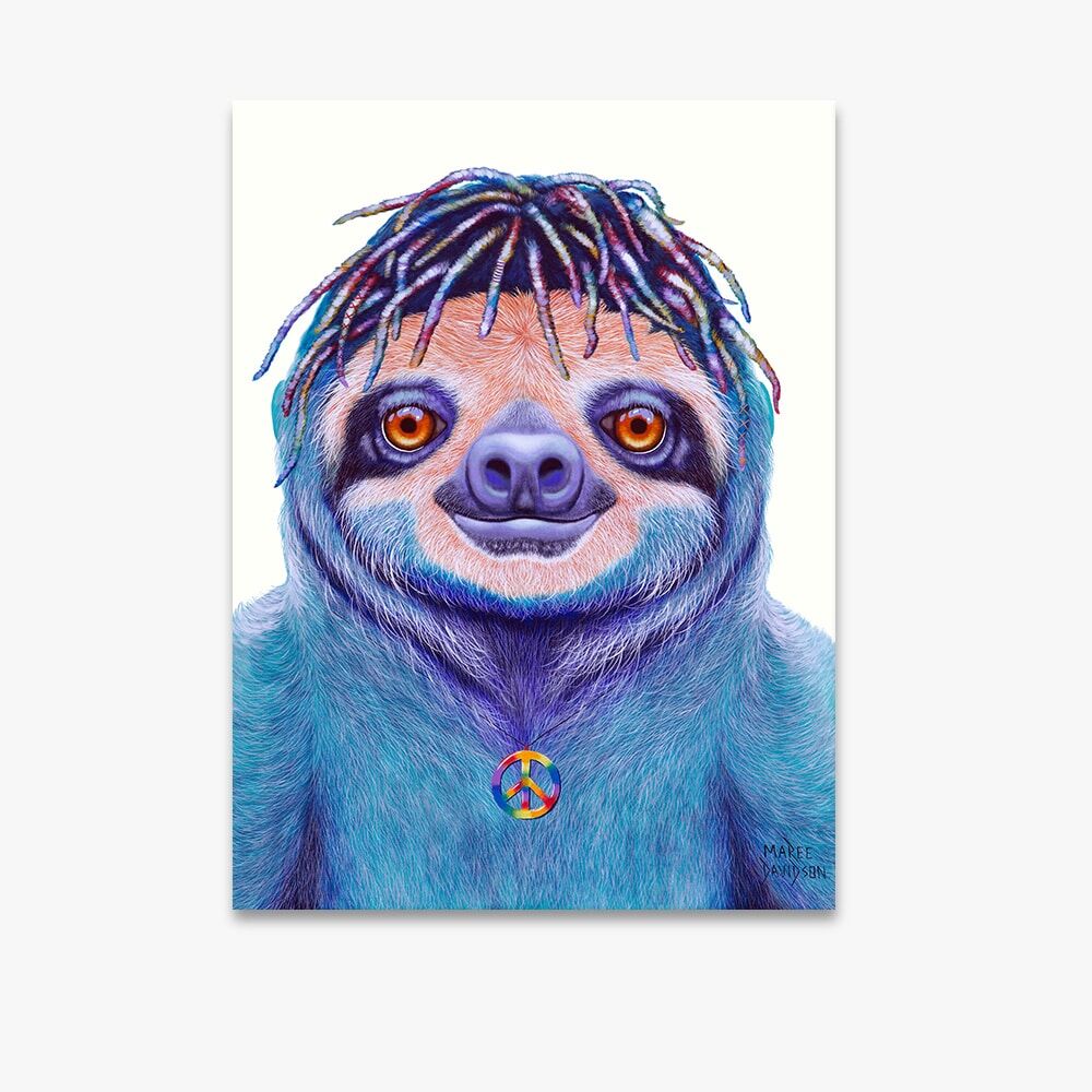 Hippie Sloth - Canvas Print - Image 1