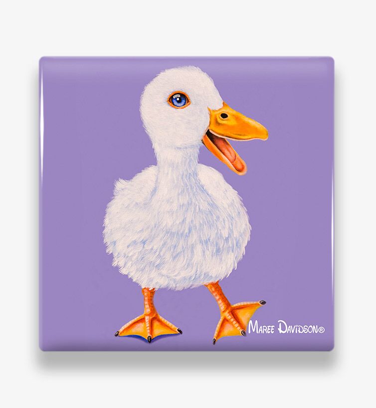 The Happy Duck - Ceramic Coaster - Image 1