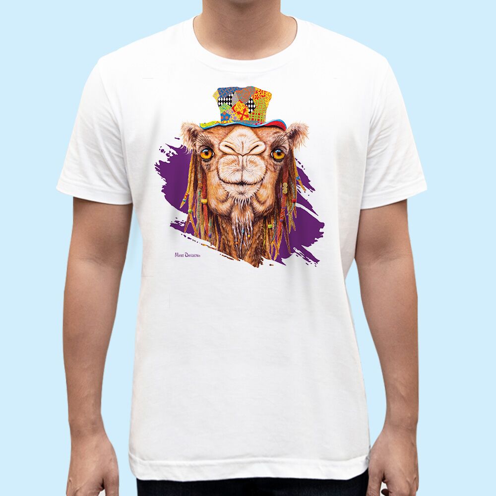 Hippie-Camel-blue.jpg Hippie Camel - Unisex T-Shirts - Image 1