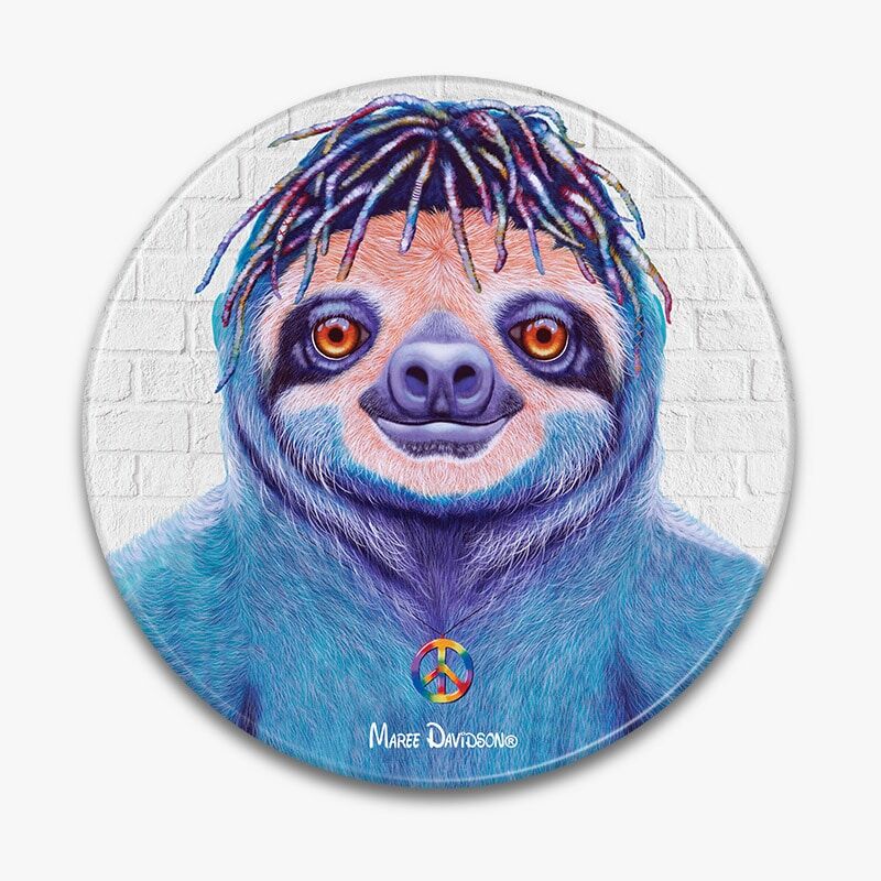 Hippie Sloth - Ceramic Trivet - Image 1