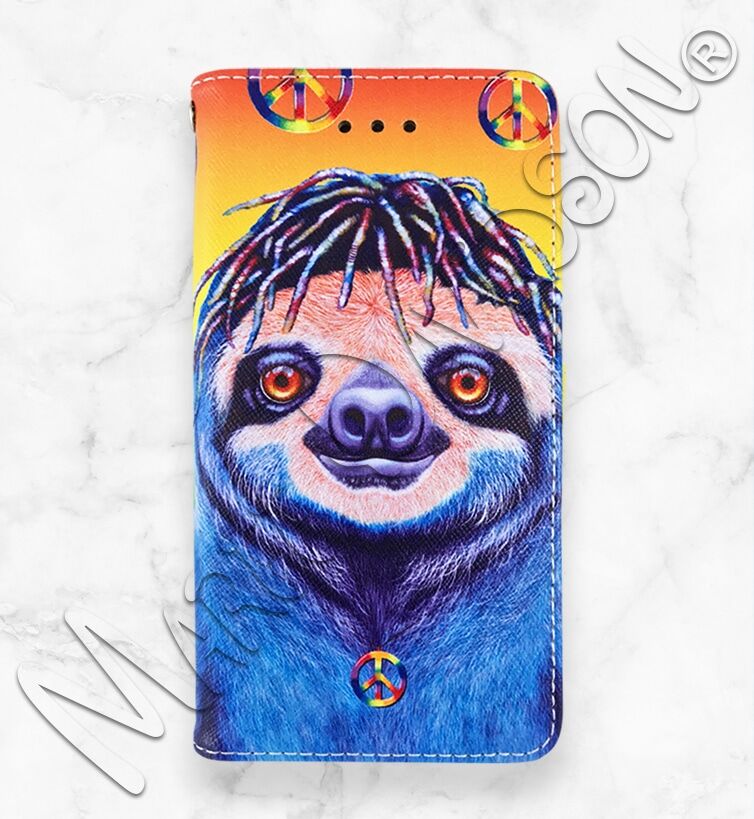 Hippie-Sloth-iPhone-Wallet-Case-Maree-Davidson.jpg Hippie Sloth - iPHONE WALLET - Image 1
