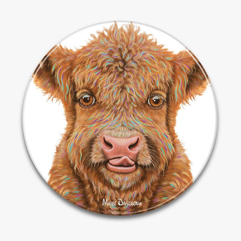 Junior the Baby Highland Cow - Ceramic Trivet - Image 1