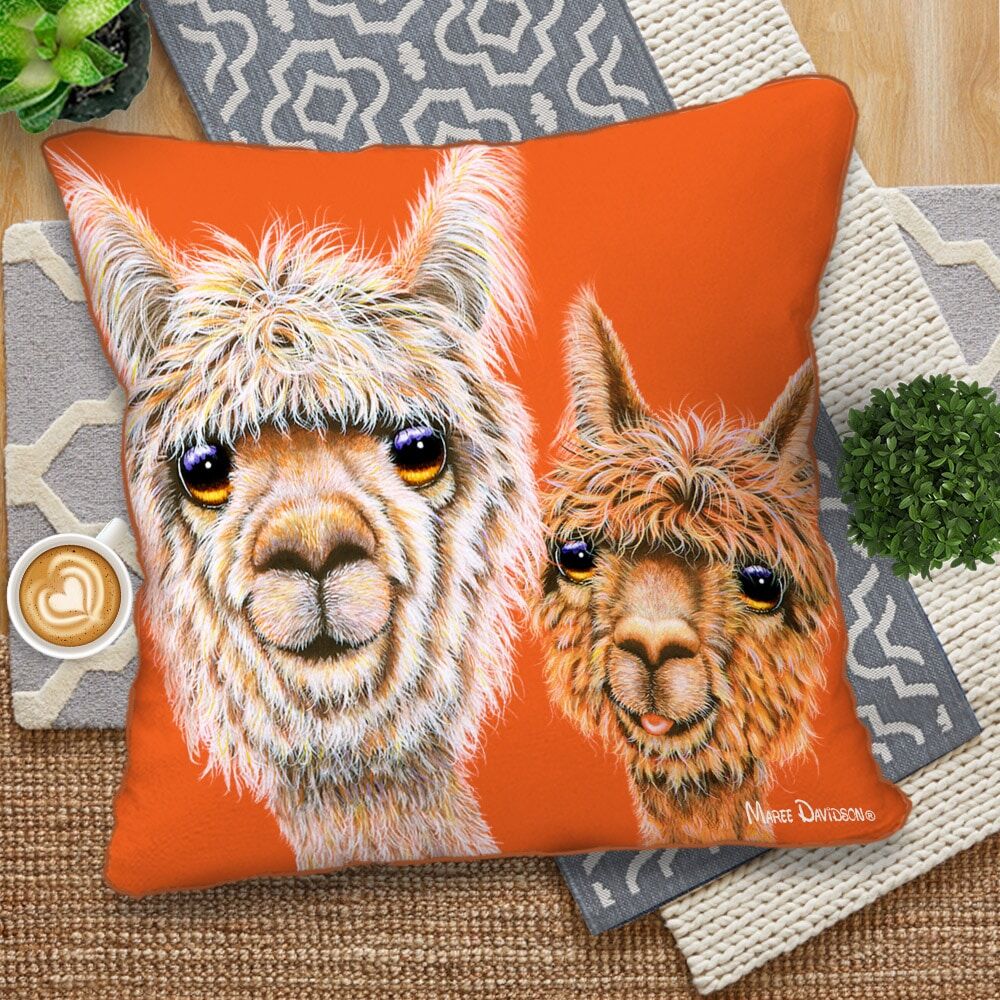 Just Hanging Out the Alpacas - European Cushion Cover - Image 1
