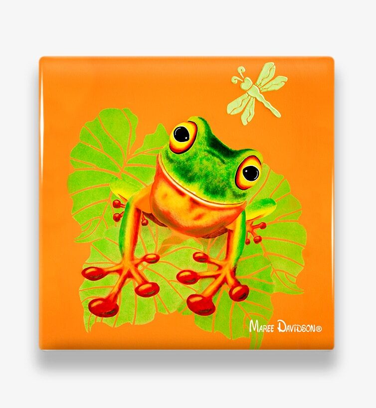 Leapfrog the Queensland Tree Frog - Ceramic Coaster - Image 1