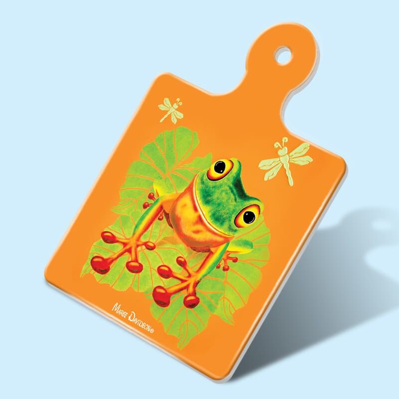 Leapfrog-9-1.jpg Leapfrog the Queensland Tree Frog - Ceramic Square Trivet with Handle - Image 1