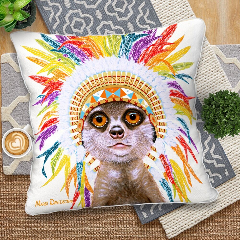 Little Chief the Meerkat - European Cushion Cover - Image 1