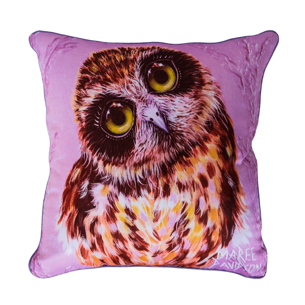 MAKE-ROOM-FOR-ME-OWL-COLLECTION-CUSHION-COVER-MAREE-DAVIDSON-ART.png Make Room for me the Owl - Cushion Cover - Image 1