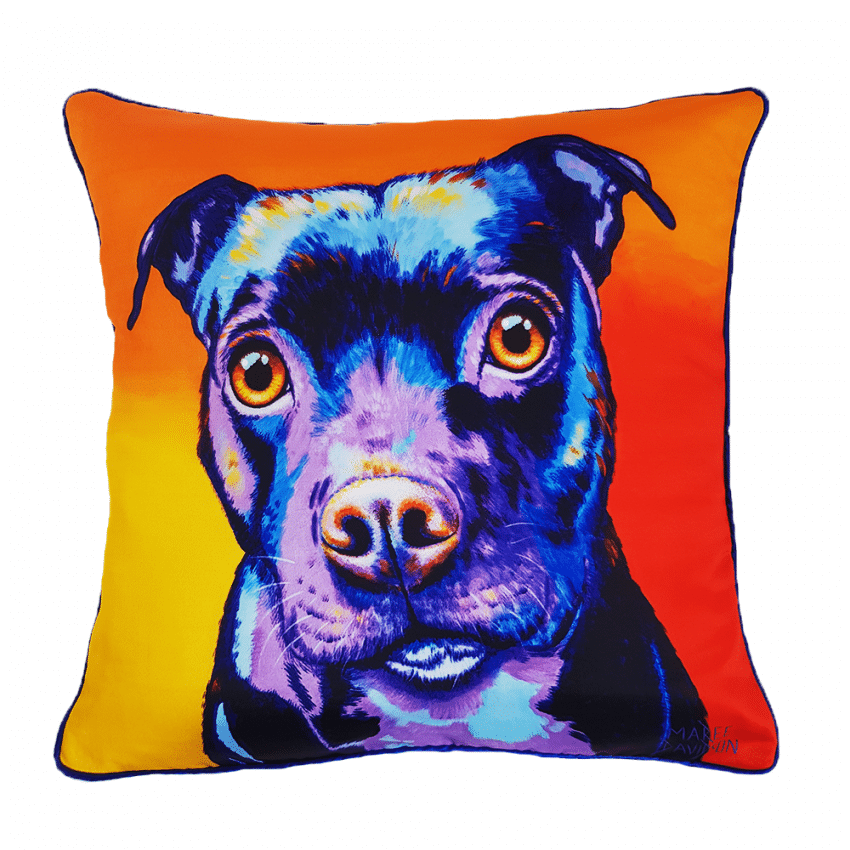 MISSY-CUSHION-COVER-MAREE-DAVIDSON-e1521698841208.png Missy the Baby Staffy Dog - Cushion Cover - Image 1