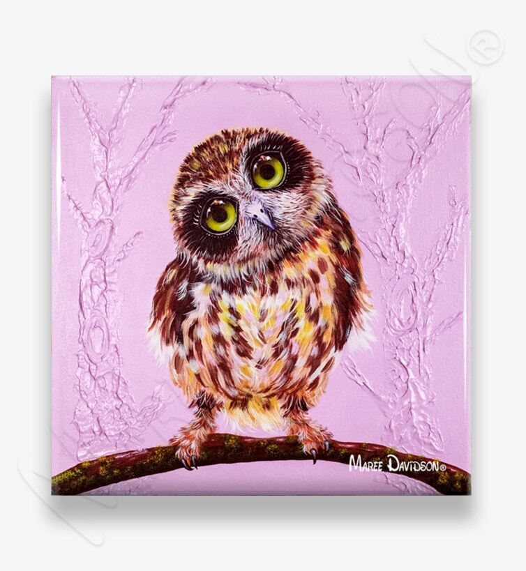 Make Room for me the Owl - Ceramic Coaster - Image 1
