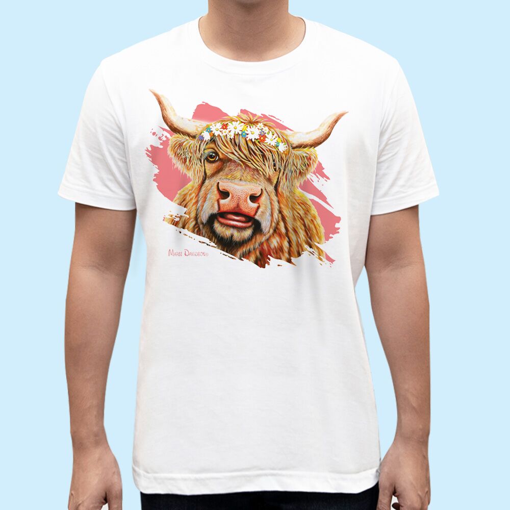 Meadow the Highland Cow - Unisex T-Shirts - Image 1