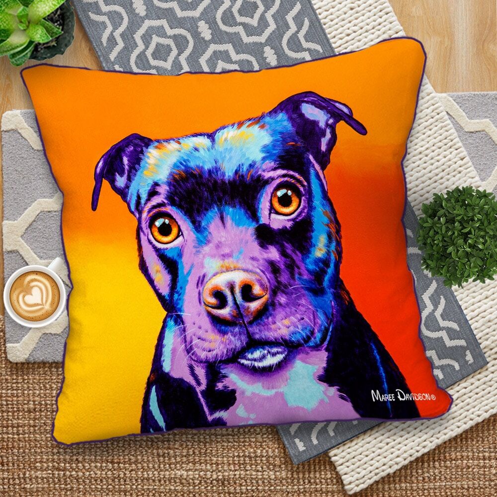 Missy the Baby Staffy Dog - European Cushion Cover - Image 1