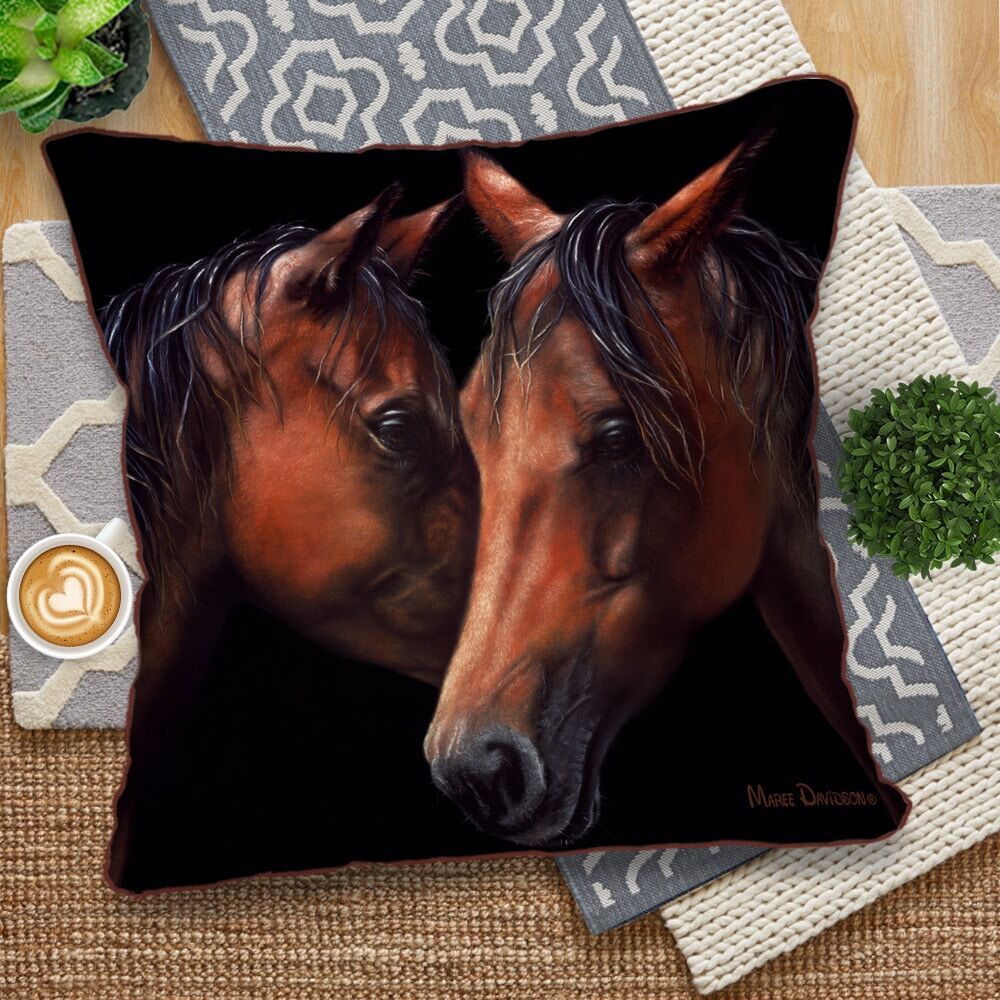 Moonlight Whispers the Horses - European Cushion Cover - Image 1