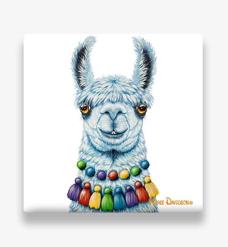 Pablo The Llama - Ceramic Coaster - Image 1
