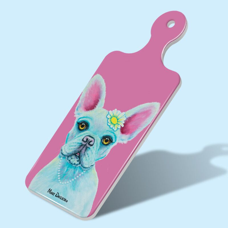 Pink-French-Bulldog-3-1.jpg Pink French Bulldog - Rectangle Ceramic Cheese Platter - Image 1