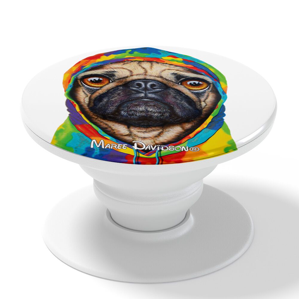 Pug 4 Life the Hoodie Dog - Phone Finger Grip - Image 1