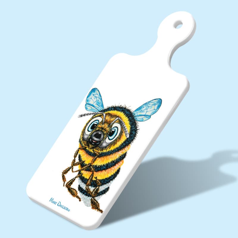 Bevan the Bumblebee - Rectangle Ceramic Cheese Platter - Image 1