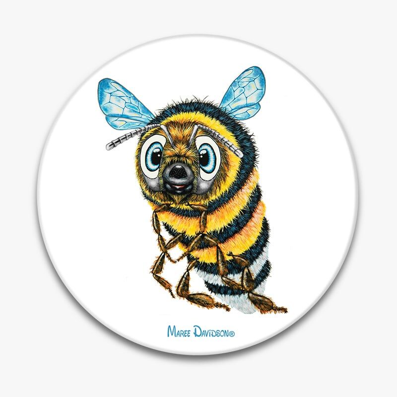 Round-Trivets-1-1.jpg Bevan The Bumblebee - Ceramic Trivet - Image 1
