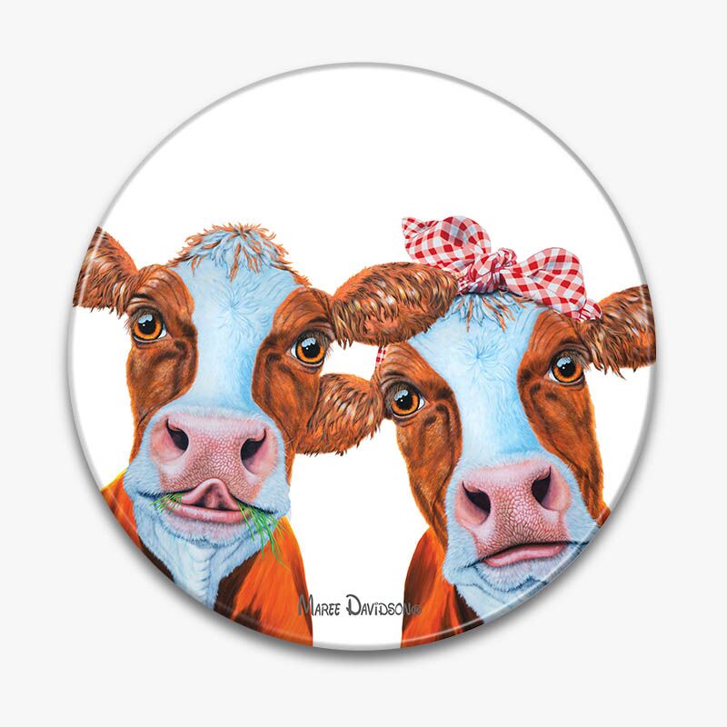 Tex and Tammy the Cows - Ceramic Trivet - Image 1