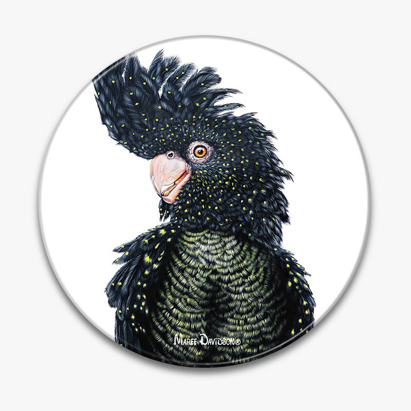 Luna the Black Cockatoo  - Ceramic Trivet - Image 1