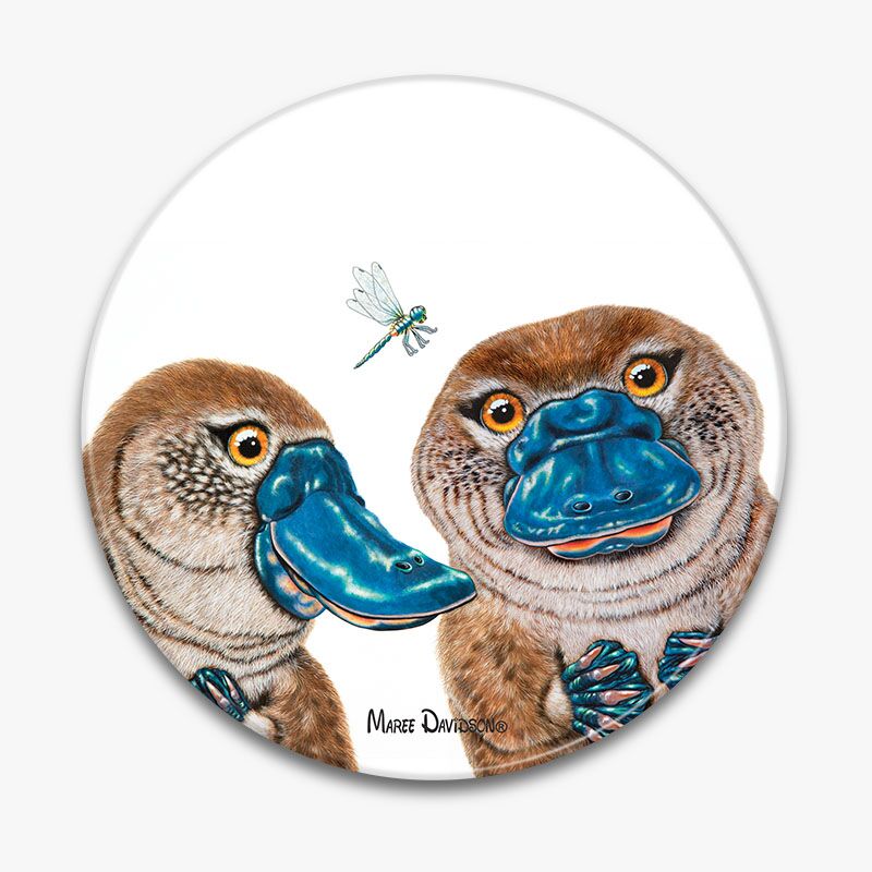 Becky and Bruce the platypuses - Ceramic Trivet - Image 1